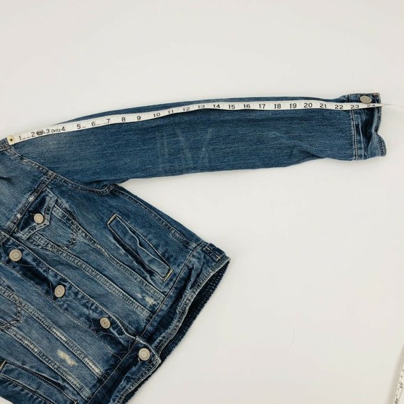 American Eagle Denim Jeans Jacket Flap Pockets - Picture 11 of 11